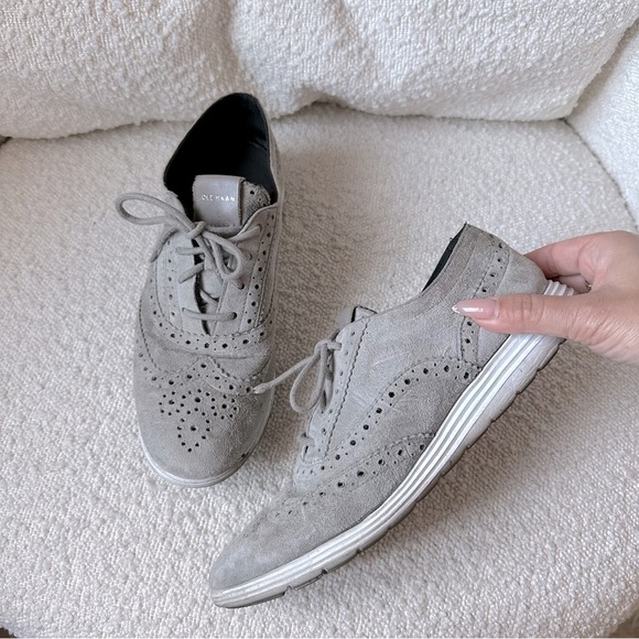 Cole Haan Grand Tour Grey Leather Suede Oxford 6 - Picture 2 of 11